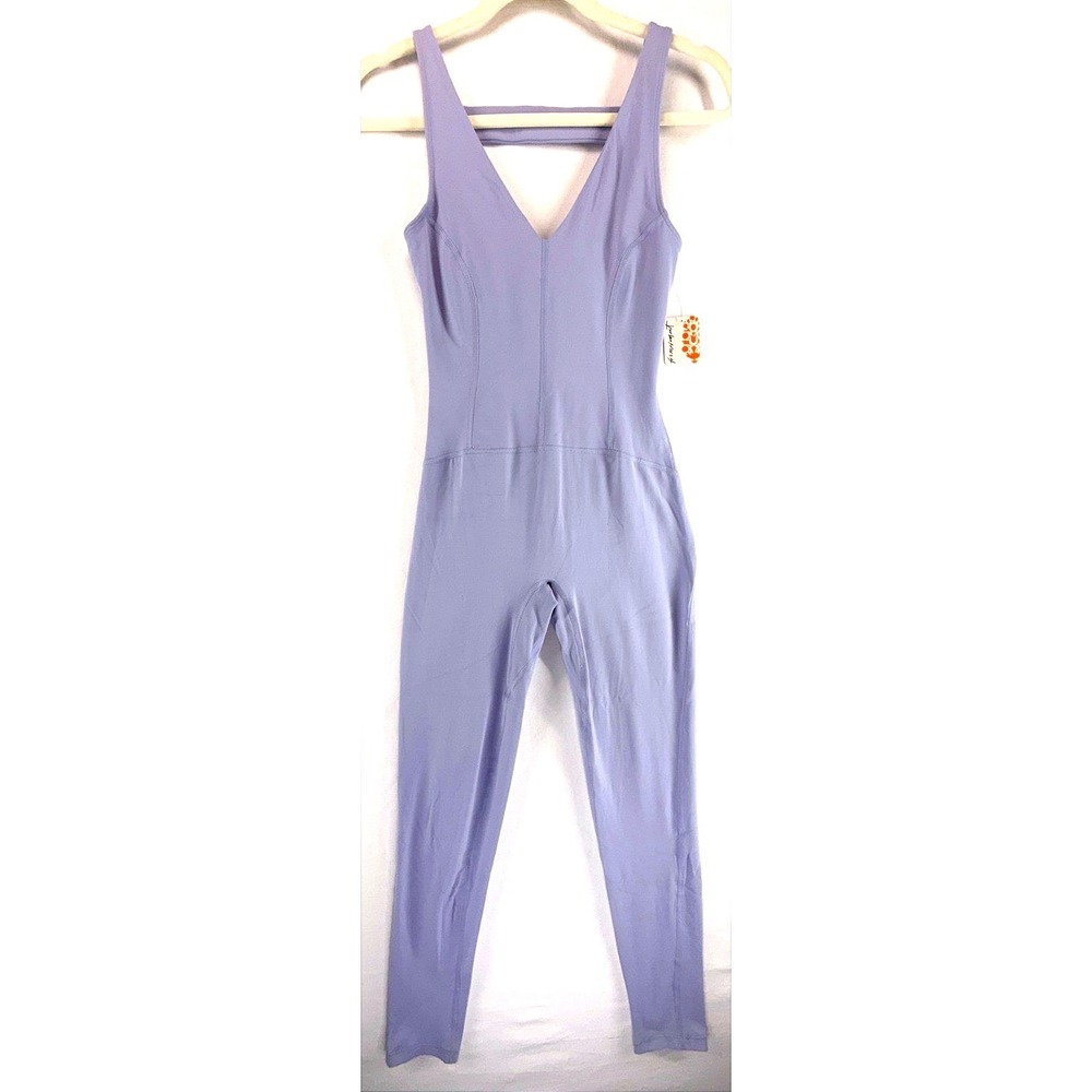 Free People Movement Lavender V Neck Never Better Jumpsuit XS Activewear Yoga
